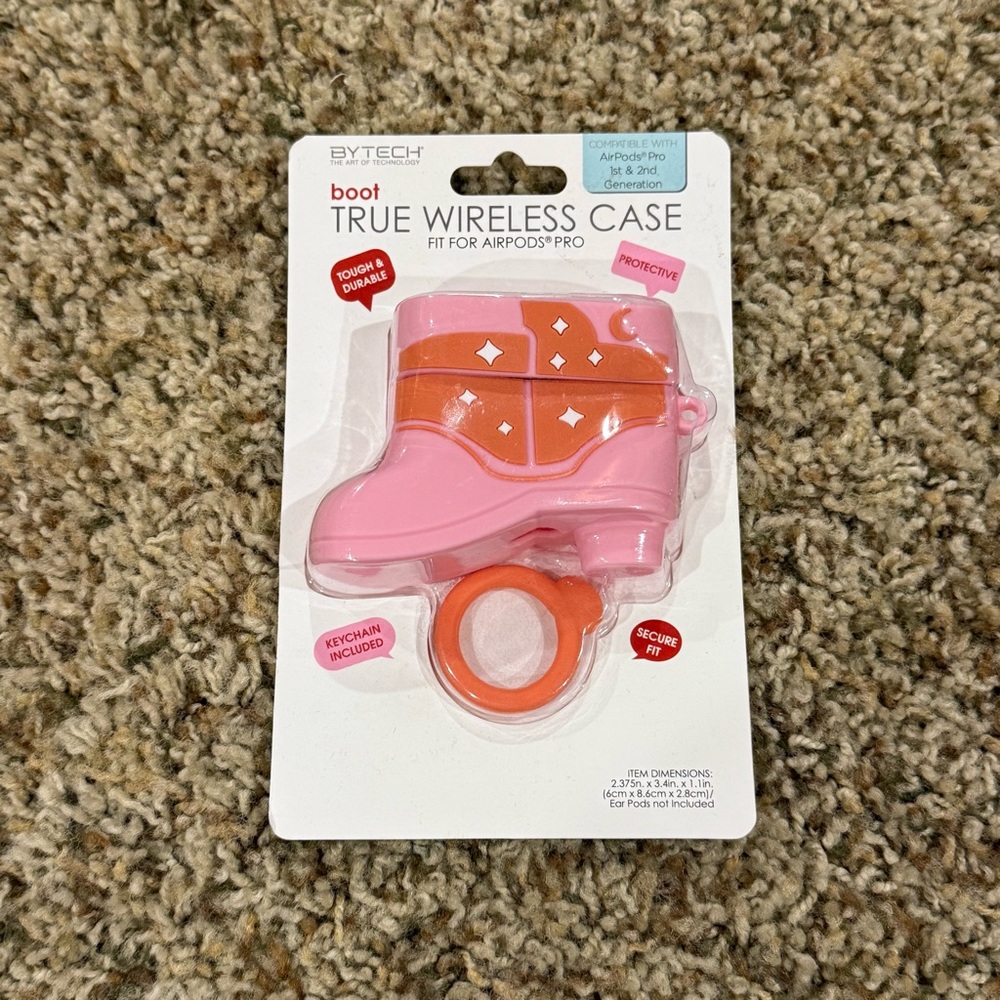 BYTECH True Wireless Case For AirPods Pro - Pink Boot NIB